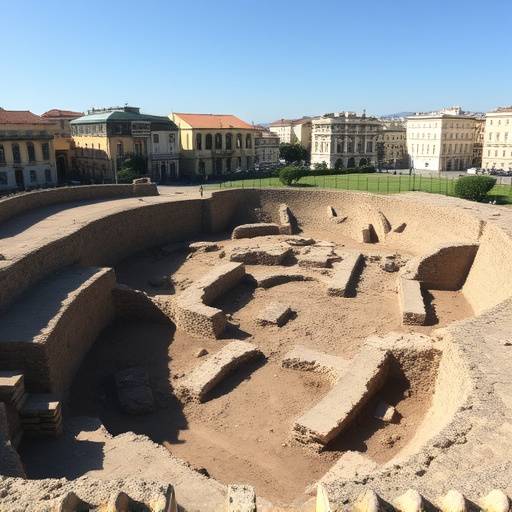 Fotografia di uno scavo archeologico a Napoli