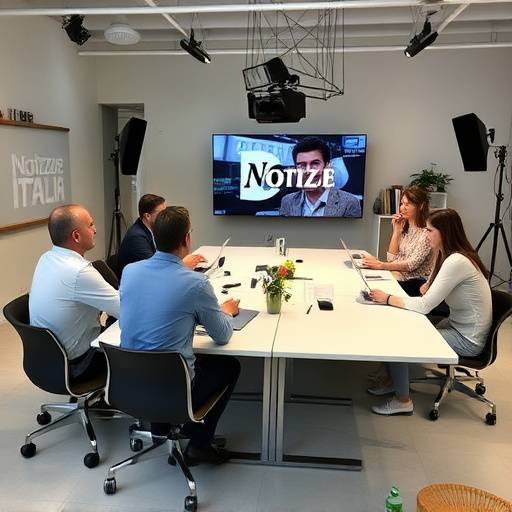 Redazione di Notizie Italia durante una riunione editoriale