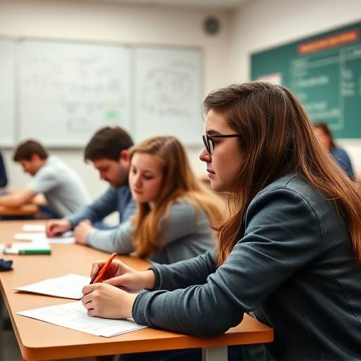 Studenti italiani in aula durante una lezione di matematica
