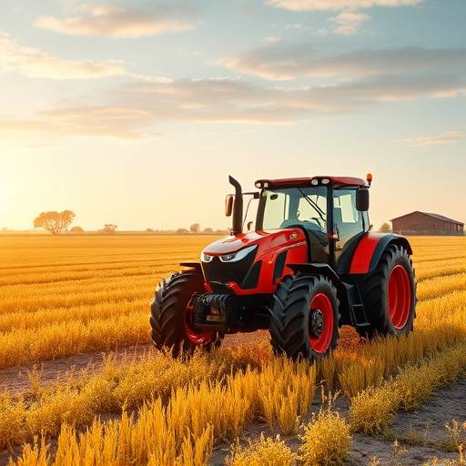 Trattore autonomo guidato dall'intelligenza artificiale in un campo