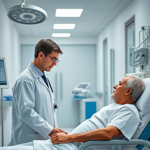 Un medico italiano che visita un paziente in un ospedale moderno